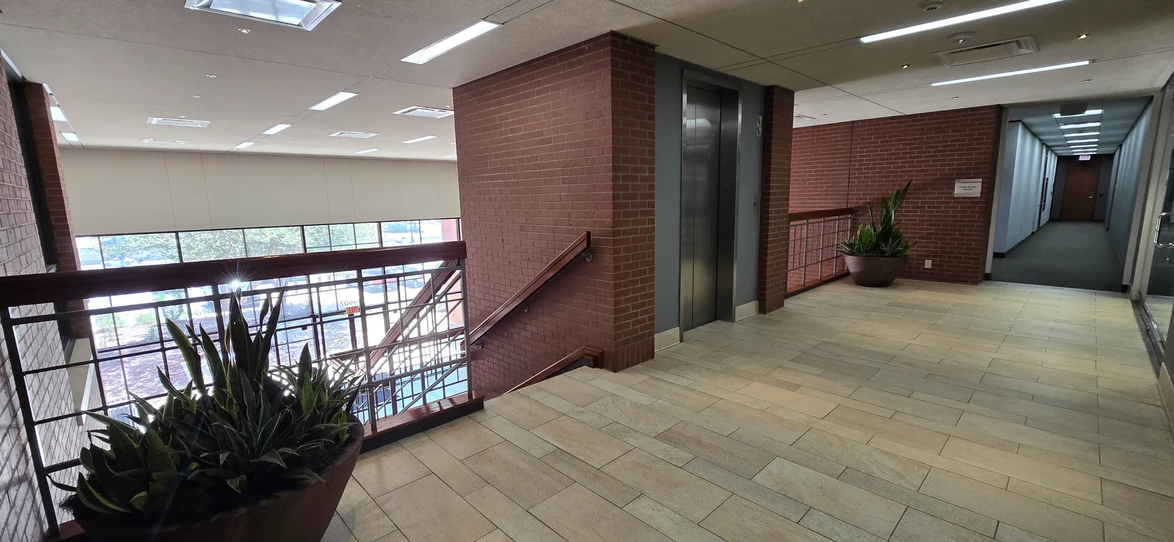 Second floor landing overlooking the lobby
